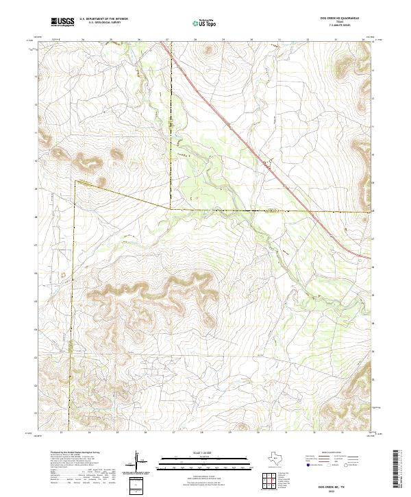 US Topo 7.5-minute map for Dog Creek NE TX