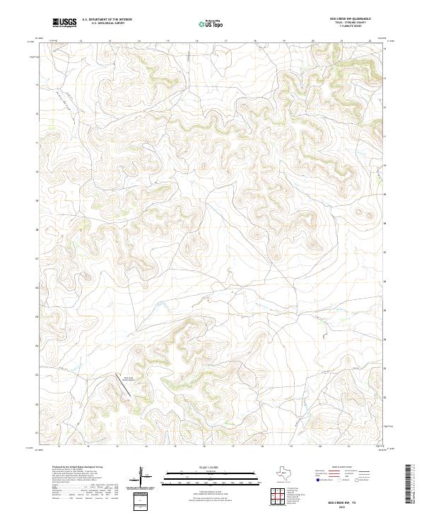 US Topo 7.5-minute map for Dog Creek NW TX