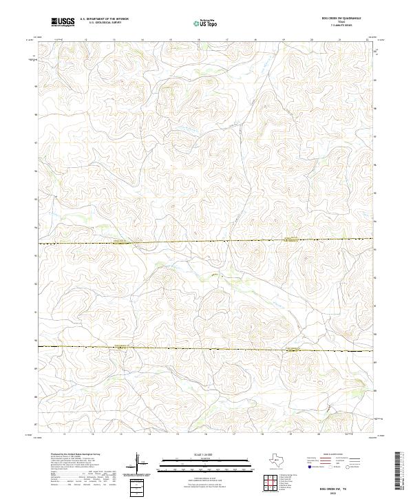 US Topo 7.5-minute map for Dog Creek SW TX