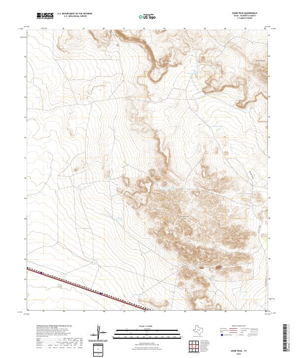 US Topo 7.5-minute map for Dome Peak TX