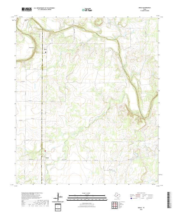 US Topo 7.5-minute map for Doole TX