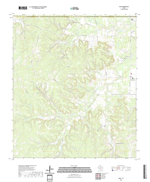 US Topo 7.5-minute map for Doss TX