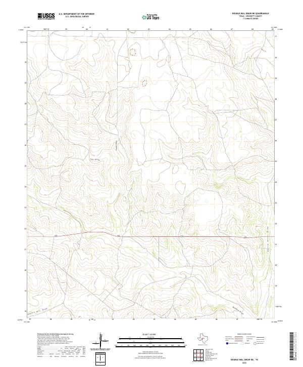 US Topo 7.5-minute map for Double Mill Draw NE TX