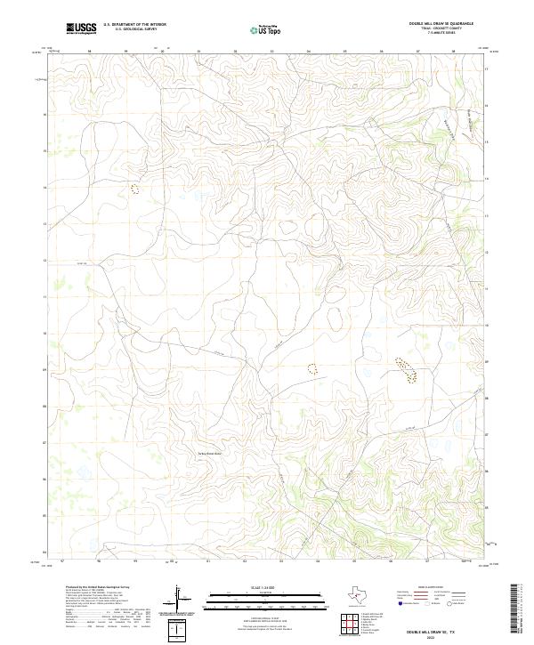 US Topo 7.5-minute map for Double Mill Draw SE TX