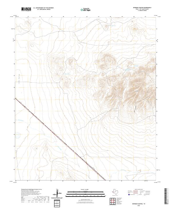 US Topo 7.5-minute map for Dowman Canyon TX