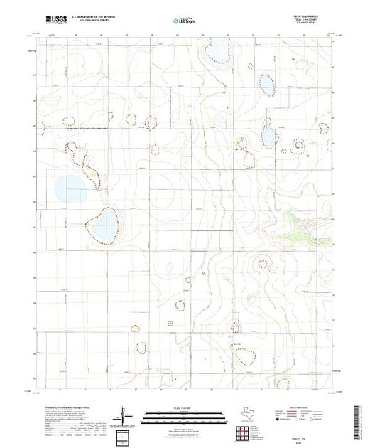 US Topo 7.5-minute map for Draw TX – American Map Store