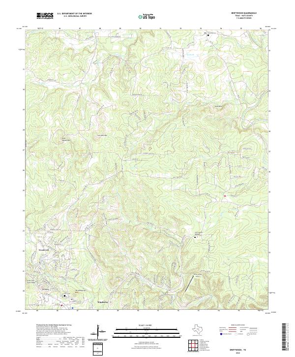 US Topo 7.5-minute map for Driftwood TX