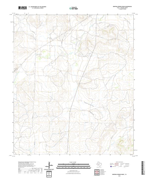 US Topo 7.5-minute map for Dripping Springs Draw TX