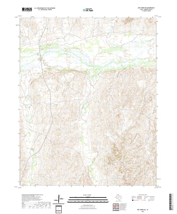 US Topo 7.5-minute map for Dry Creek NE TX