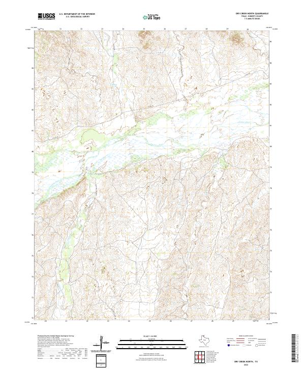 US Topo 7.5-minute map for Dry Creek North TX