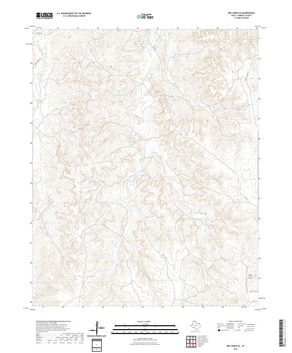 US Topo 7.5-minute map for Dry Creek SE TX