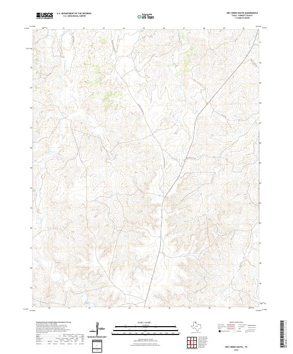 US Topo 7.5-minute map for Dry Creek South TX