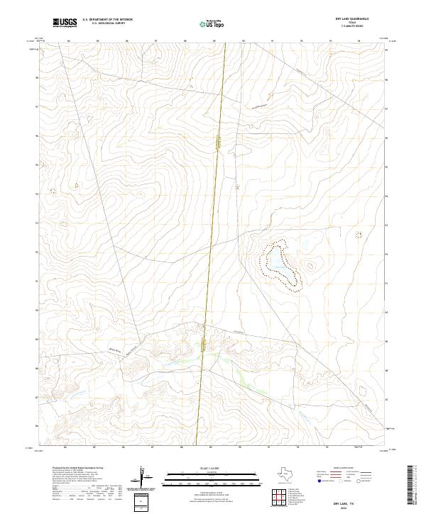 US Topo 7.5-minute map for Dry Lake TX