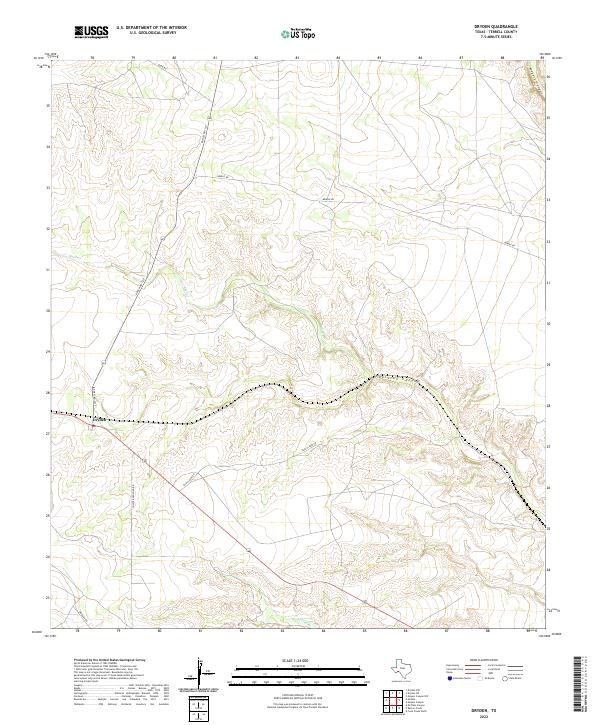 US Topo 7.5-minute map for Dryden TX