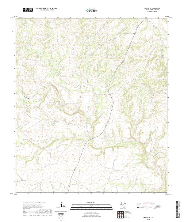 US Topo 7.5-minute map for Dryden NE TX