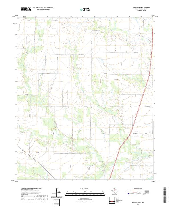 US Topo 7.5-minute map for Dudleys Creek TX
