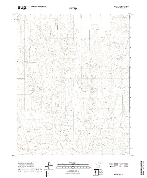US Topo 7.5-minute map for Dugout Creek TX