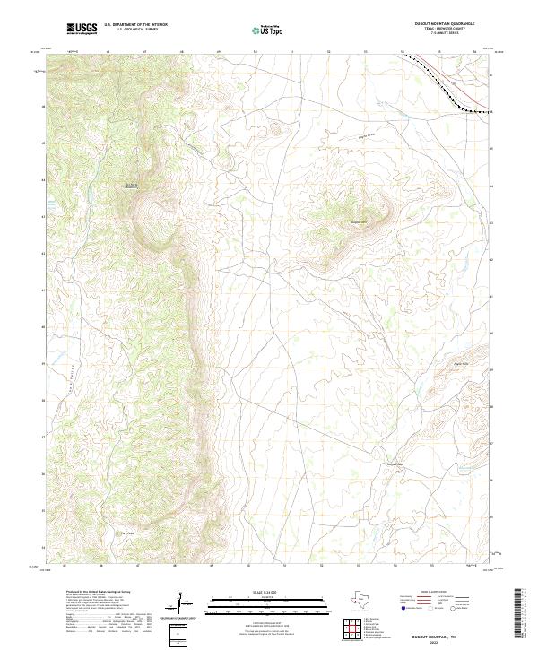 US Topo 7.5-minute map for Dugout Mountain TX