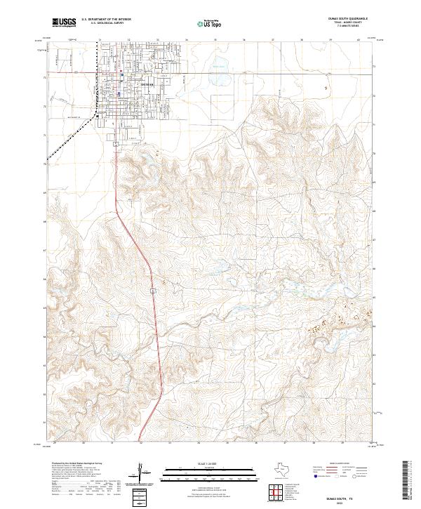 US Topo 7.5-minute map for Dumas South TX