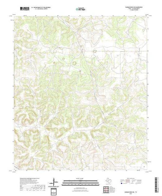 US Topo 7.5-minute map for Dunbar Draw NE TX – American Map Store