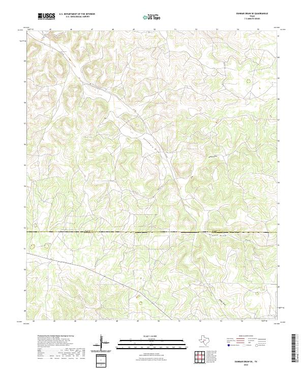 US Topo 7.5-minute map for Dunbar Draw SE TX