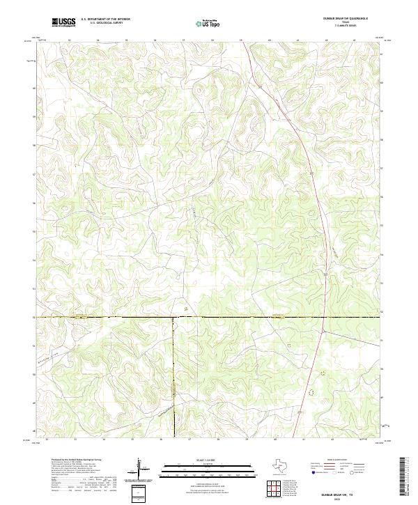 US Topo 7.5-minute map for Dunbar Draw SW TX