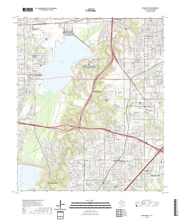 US Topo 7.5-minute map for Duncanville TX