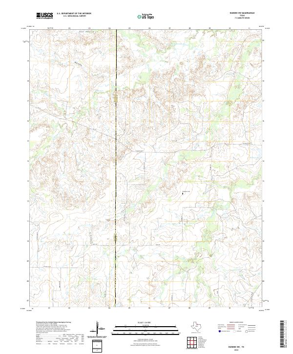 US Topo 7.5-minute map for Dundee SW TX