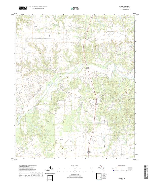 US Topo 7.5-minute map for Dunlap TX