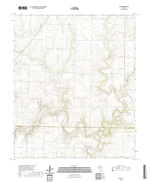 US Topo 7.5-minute map for Dunn TX