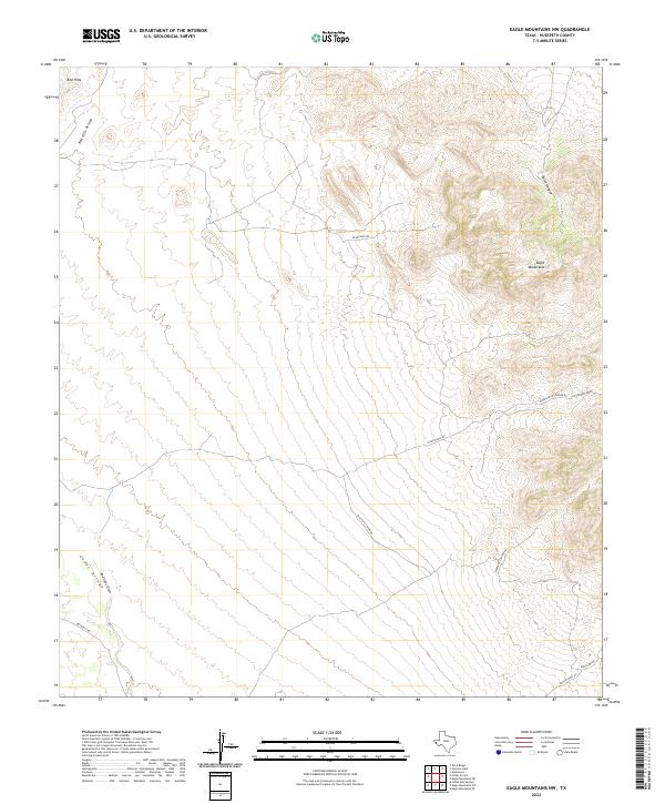 US Topo 7.5-minute map for Eagle Mountains NW TX
