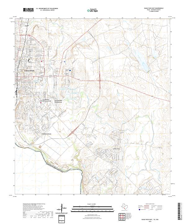 US Topo 7.5-minute map for Eagle Pass East TXCOA