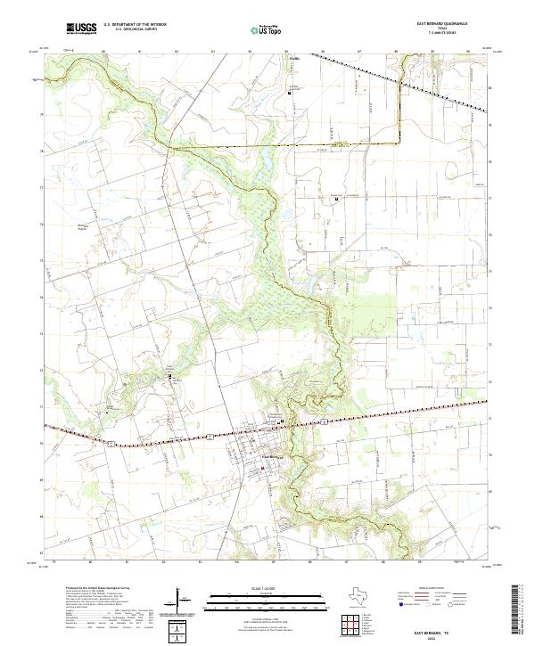 US Topo 7.5-minute map for East Bernard TX