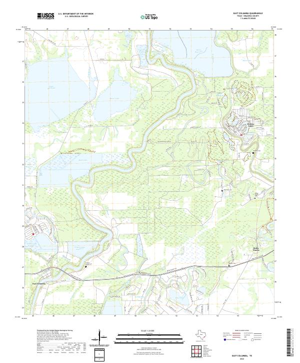 US Topo 7.5-minute map for East Columbia TX