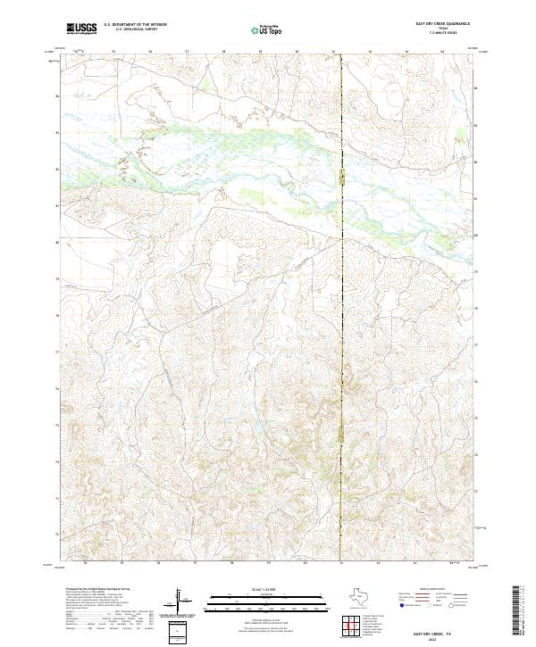 US Topo 7.5-minute map for East Dry Creek TX