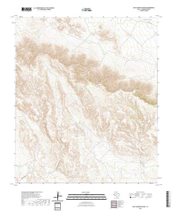 US Topo 7.5-minute map for East Hunter Canyon TX