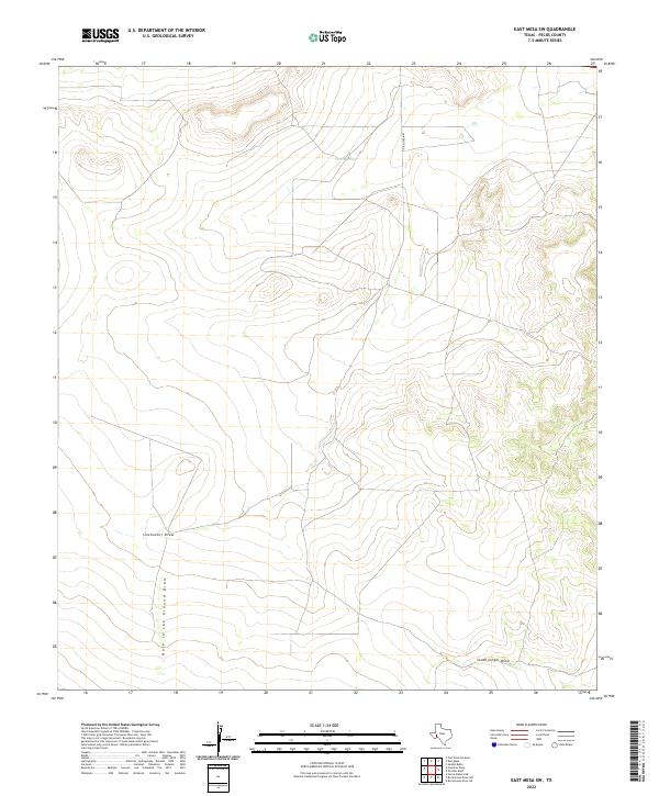 US Topo 7.5-minute map for East Mesa SW TX