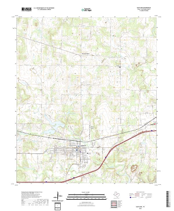US Topo 7.5-minute map for Eastland TX