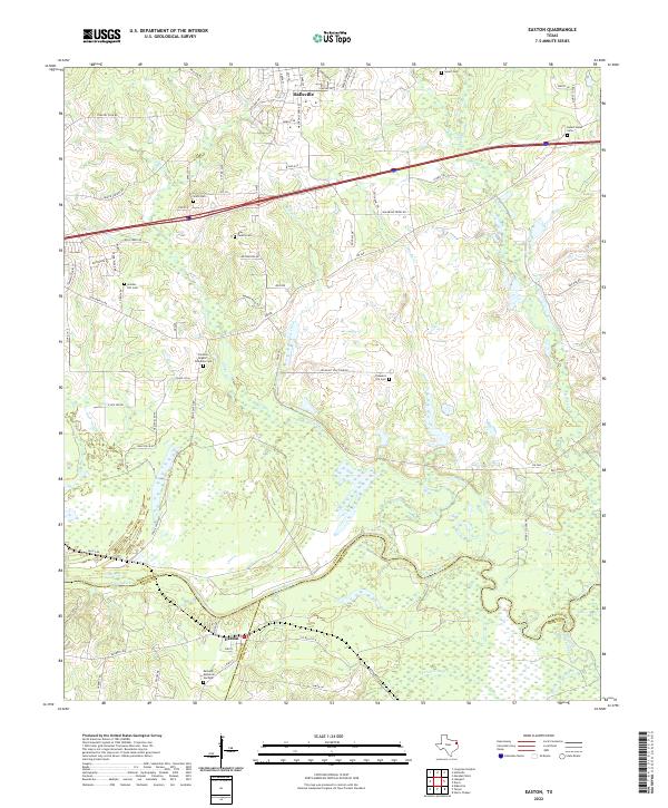 US Topo 7.5-minute map for Easton TX