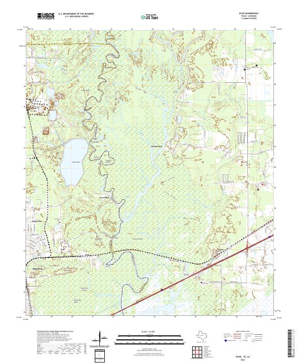 US Topo 7.5-minute map for Echo TXLA