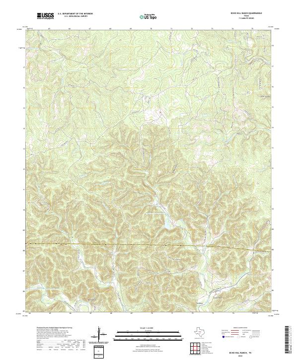 US Topo 7.5-minute map for Echo Hill Ranch TX