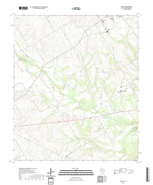 US Topo 7.5-minute map for Echols TX