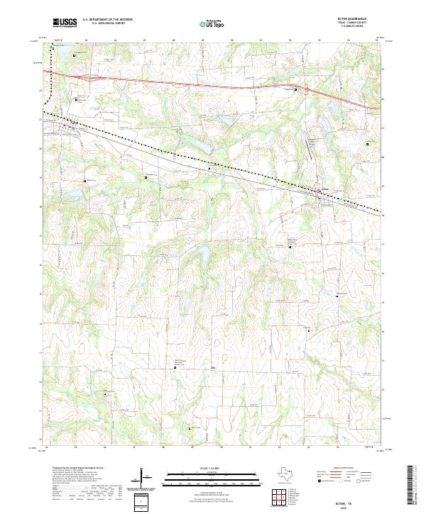 US Topo 7.5-minute map for Ector TX