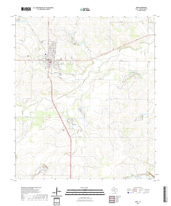 US Topo 7.5-minute map for Eden TX