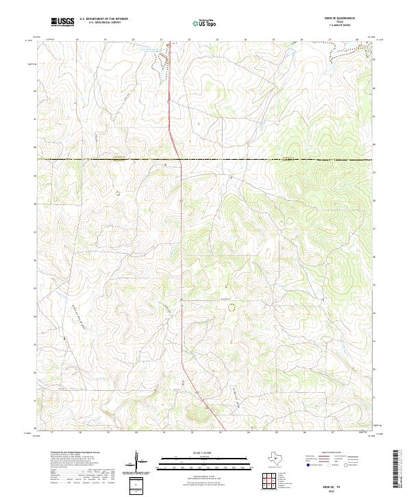 US Topo 7.5-minute map for Eden SE TX