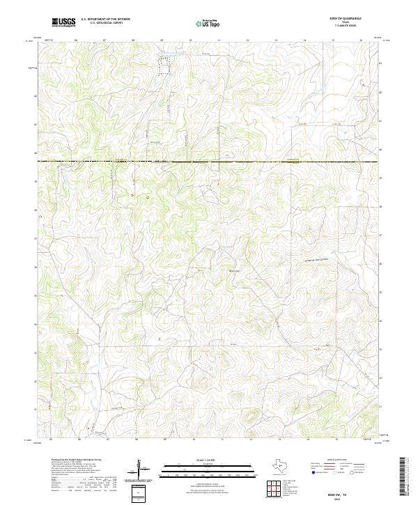 US Topo 7.5-minute map for Eden SW TX