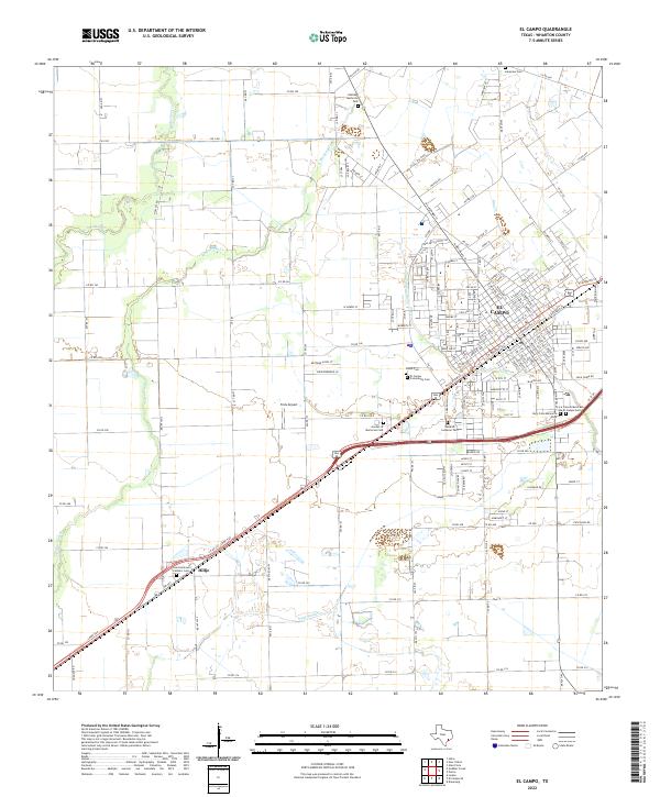 US Topo 7.5-minute map for El Campo TX