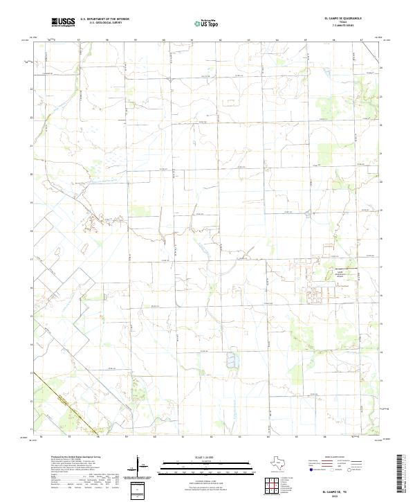 US Topo 7.5-minute map for El Campo SE TX