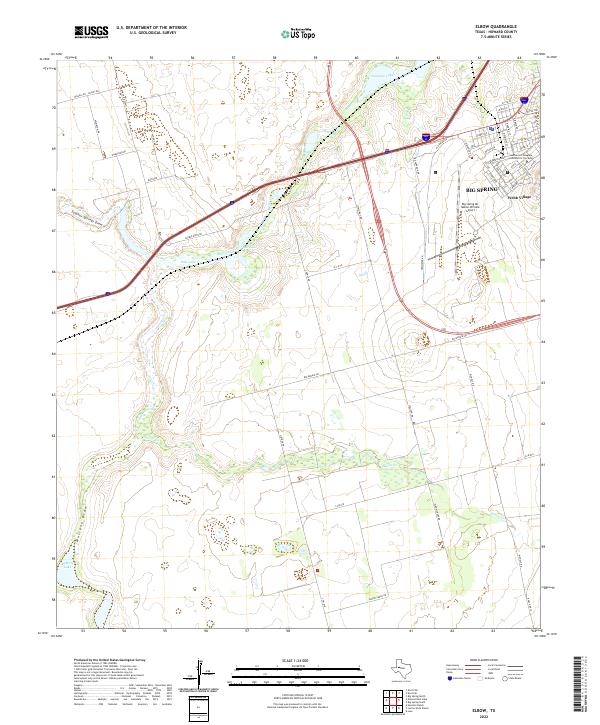 US Topo 7.5-minute map for Elbow TX