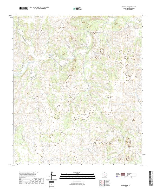 US Topo 7.5-minute map for Elbow Lake TX